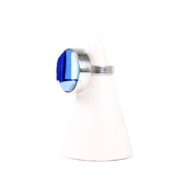 NILAJA [ニラジャ] / round glass ring [ラウンドグラスリング] (blue3)