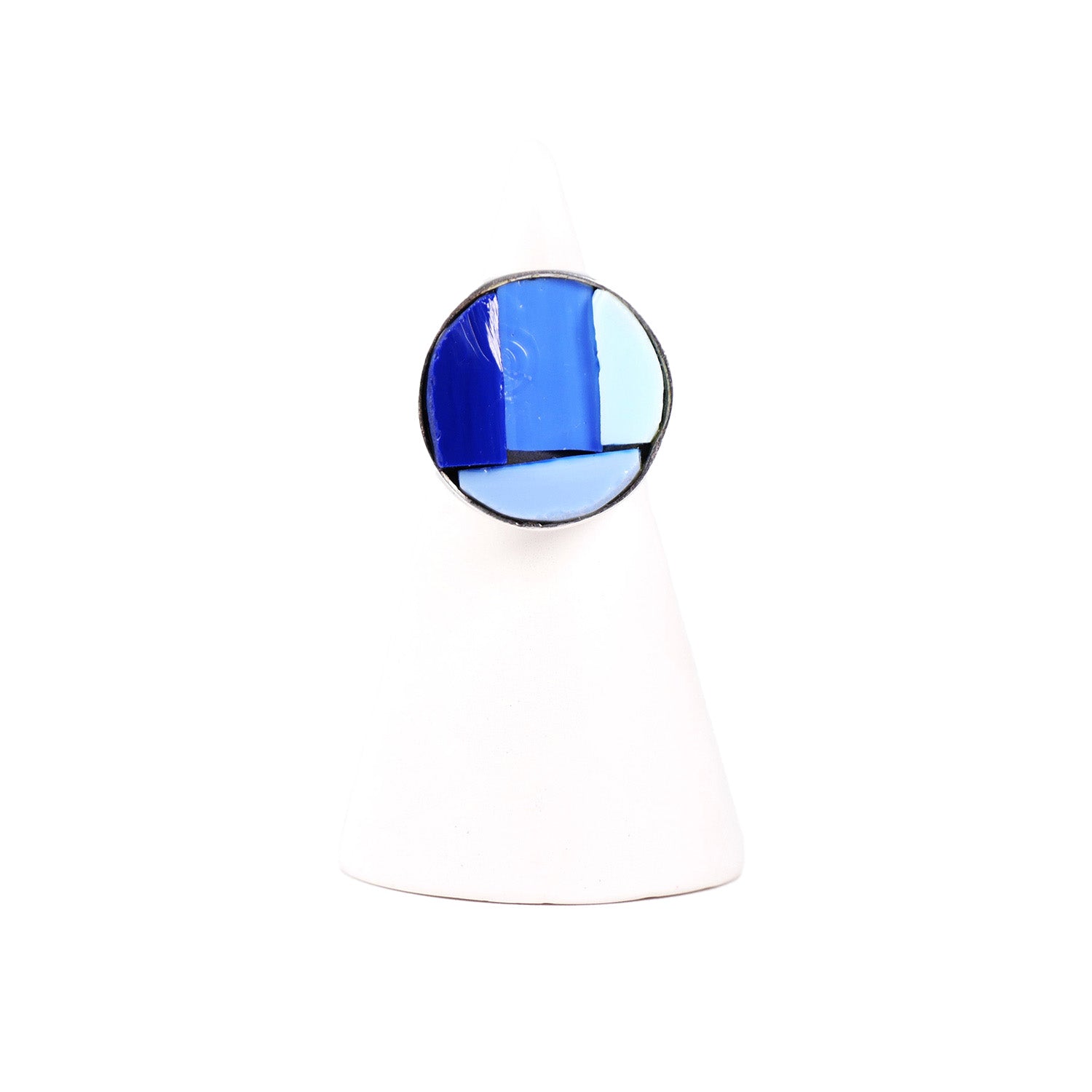 NILAJA [ニラジャ] / round glass ring [ラウンドグラスリング] (blue3)