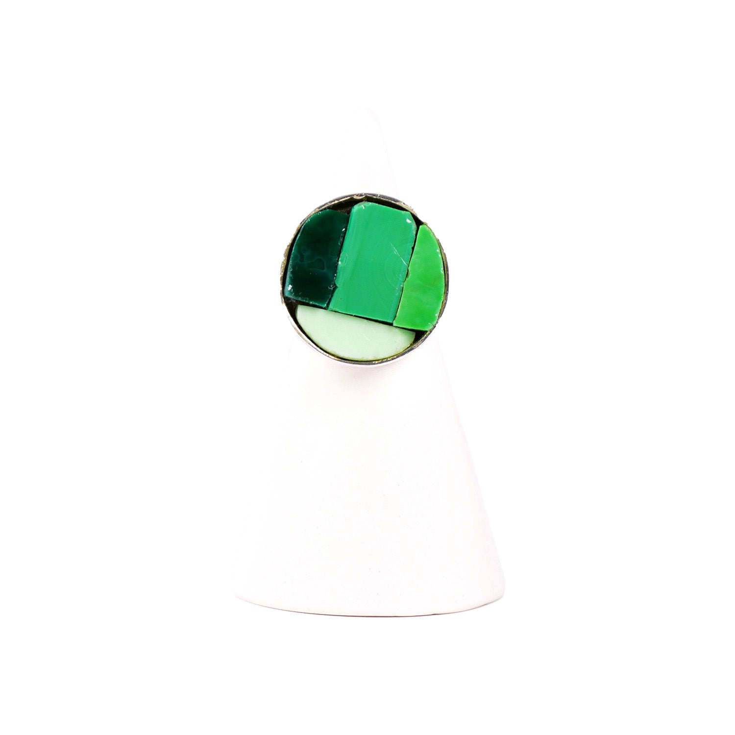 NILAJA [ニラジャ] / round glass ring [ラウンドグラスリング] (green3)