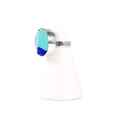 NILAJA [ニラジャ] / round glass ring [ラウンドグラスリング] (blue1)