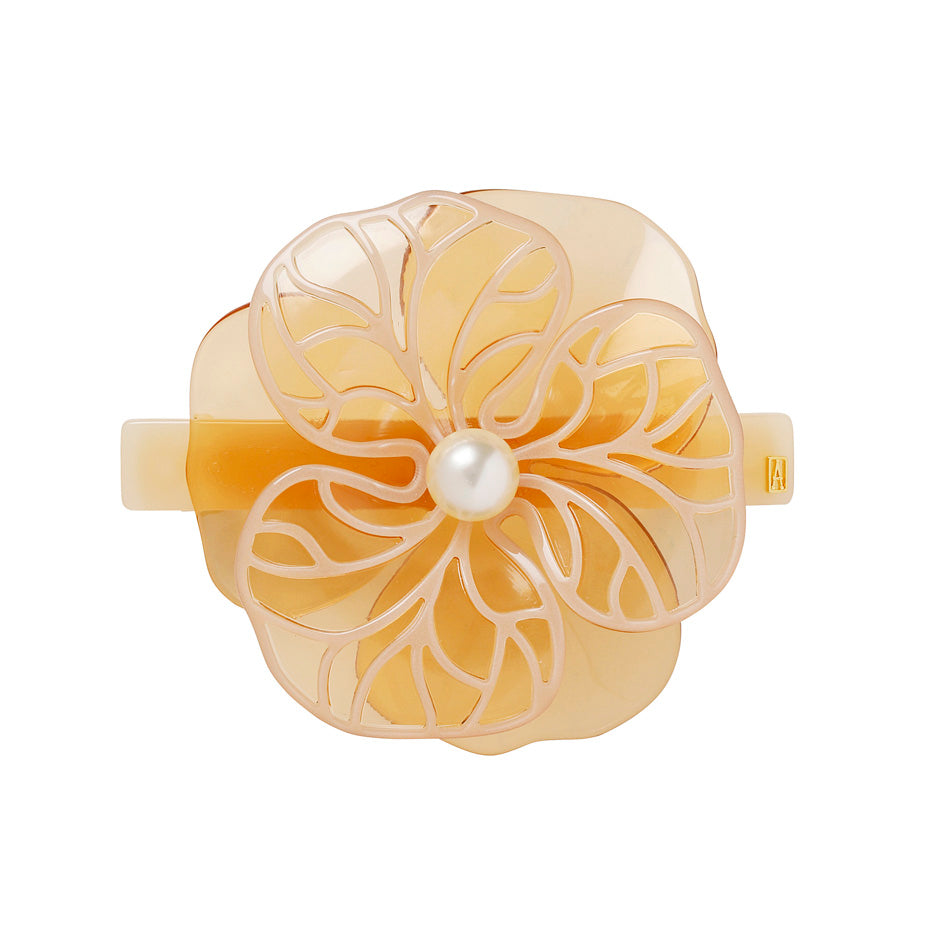 アレクサンドル ドゥ パリ フラワーモチーフ バレッタ 8cm