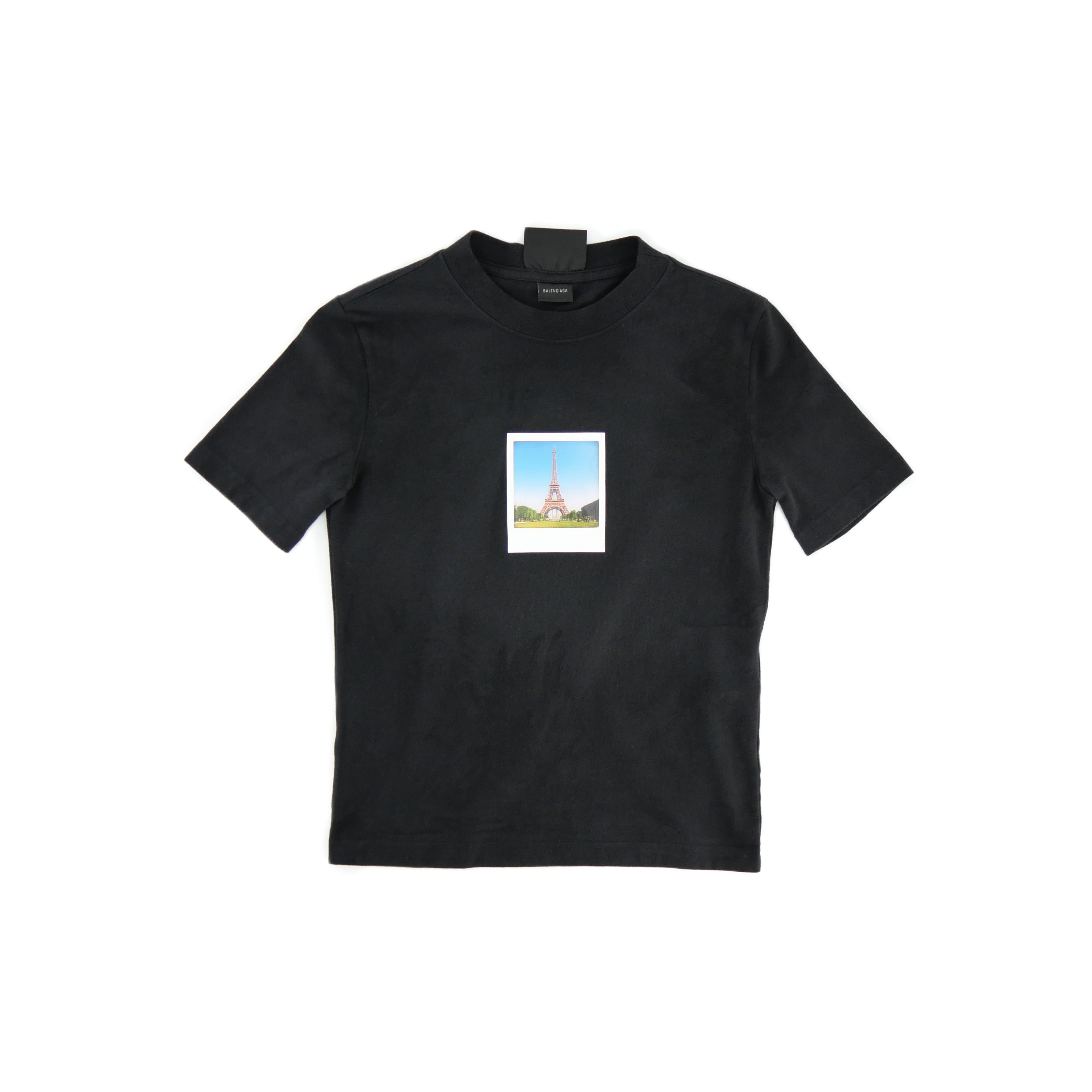 BALENCIAGA バレンシアガ 23SS 745019 TOVC7 POLAROID PARIS BY DAY SHORT SLEEVE T-SHIRT 半袖 Tシャツ カットソー ブラック系 S【中古】 バレンシアガ Polaroid Paris By Day ショートスリーブTシャツ