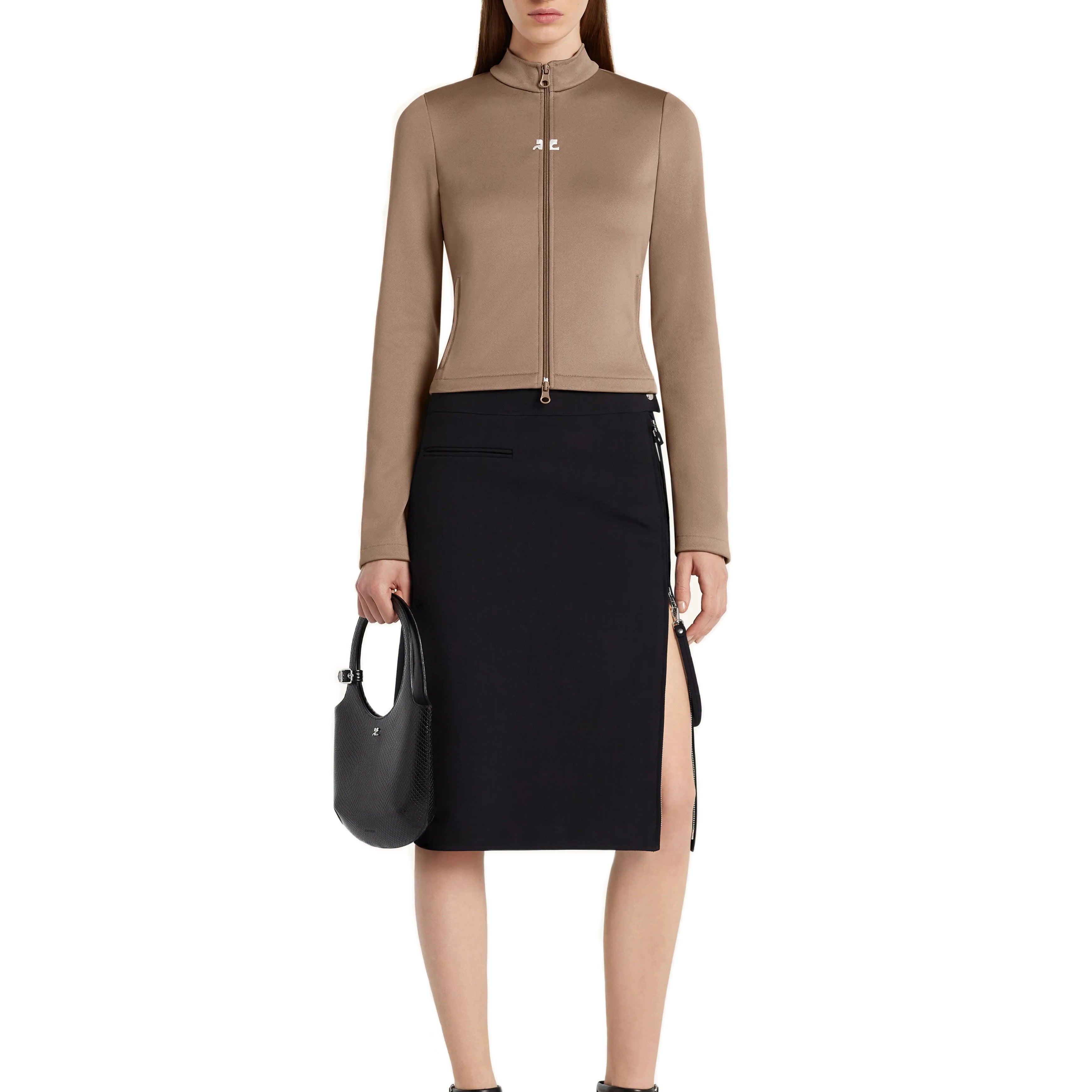 Courrèges [クレージュ] / ZIPPED WOOL SKIRT (BLACK)〔 ジップウールスカート〕