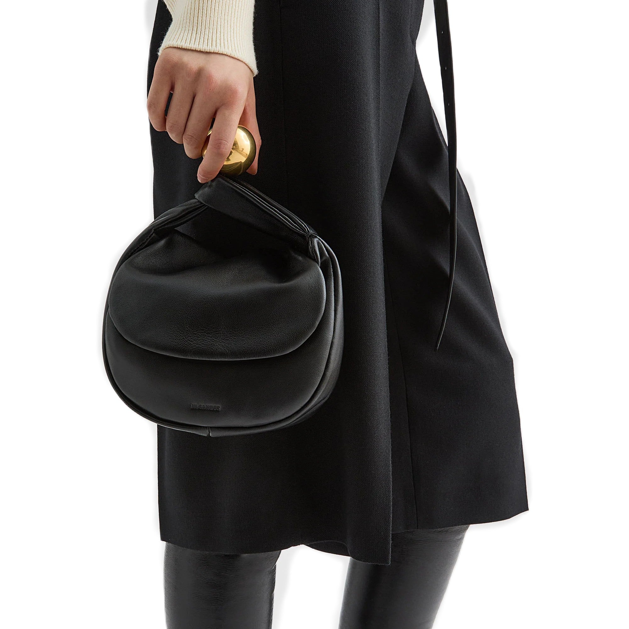 JIL SANDER[ジルサンダー] /  SPHERE CLUTCH POUCH BAG（BLACK）[スフィア クラッチ ポーチ バッグ]
