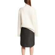 Courrèges [クレージュ] /  ZIPPED MOCKNECK BONDED SWEATER (WHITE）〔ジップモックネックボンデッドセーター〕