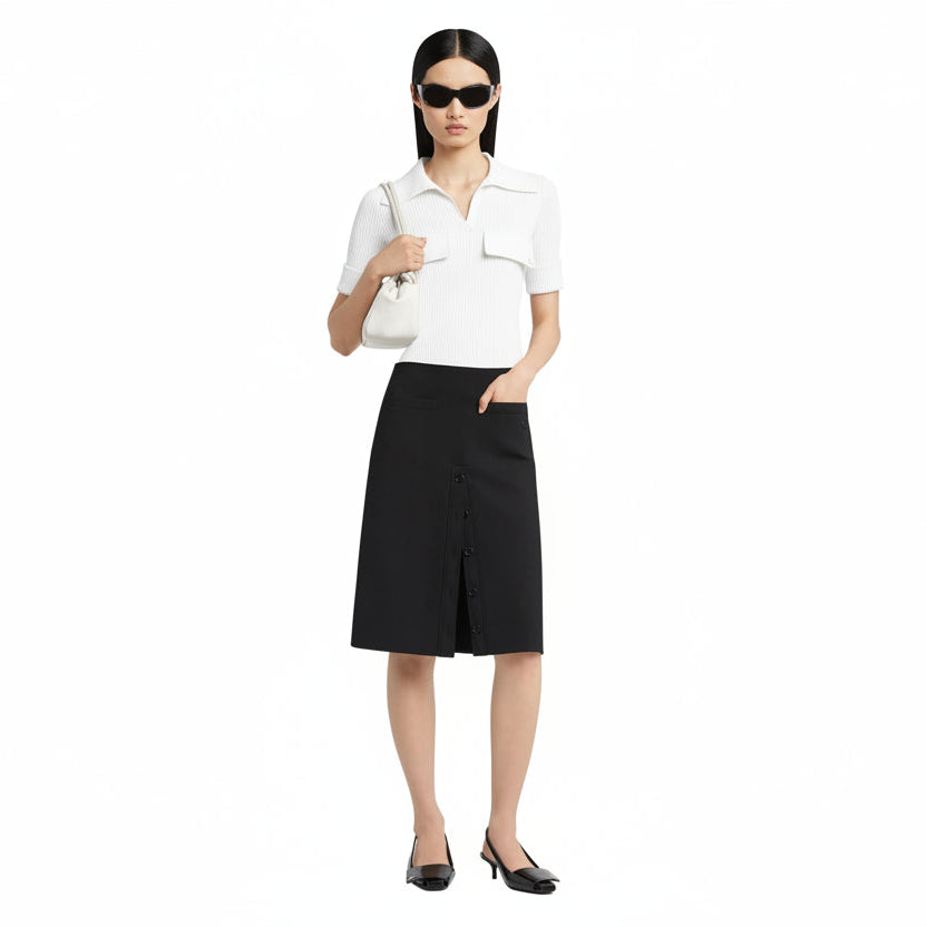 Courrèges [クレージュ] / RIBBED POLO TOP (HERITAGE WHITE) [リブ ポロトップス]