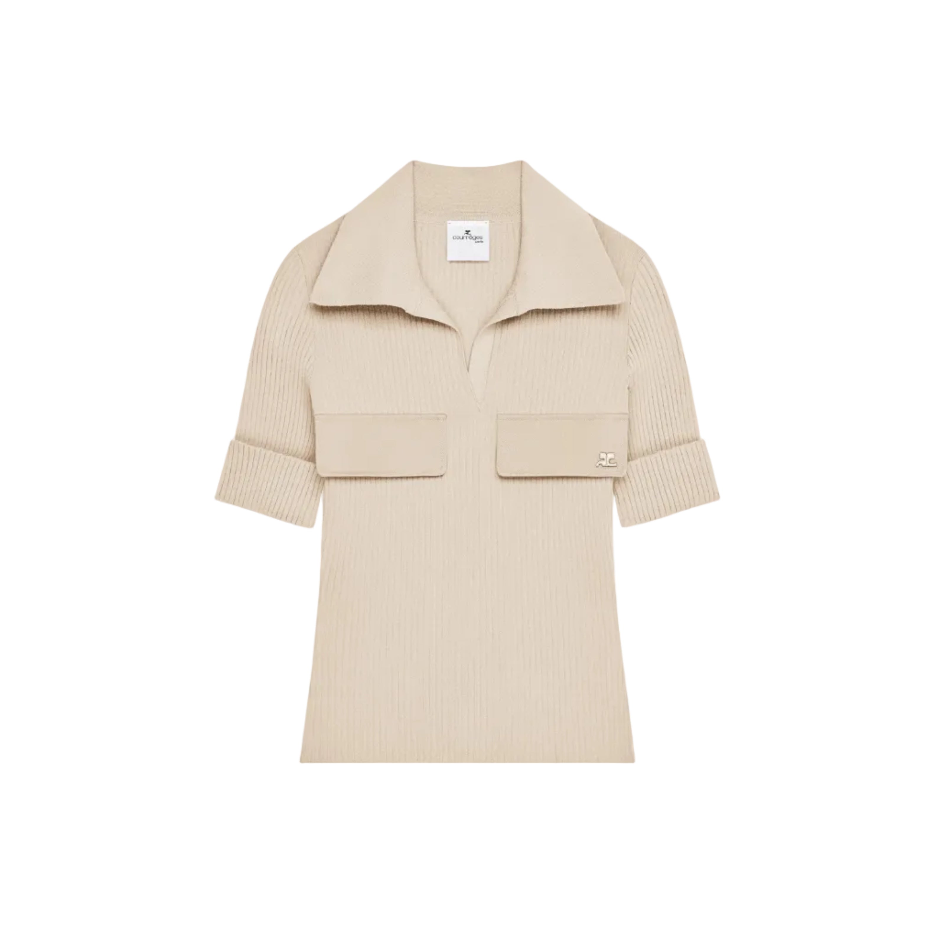 Courrèges [クレージュ] / RIBBED POLO TOP (CAPPUCCINO) [リブ ポロトップス]