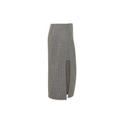 Courrèges [クレージュ] / OBLIQUE HOUNDSTOOTH MIDI SKIRT (GREY) [オブリークハウンドトゥースミディスカート]