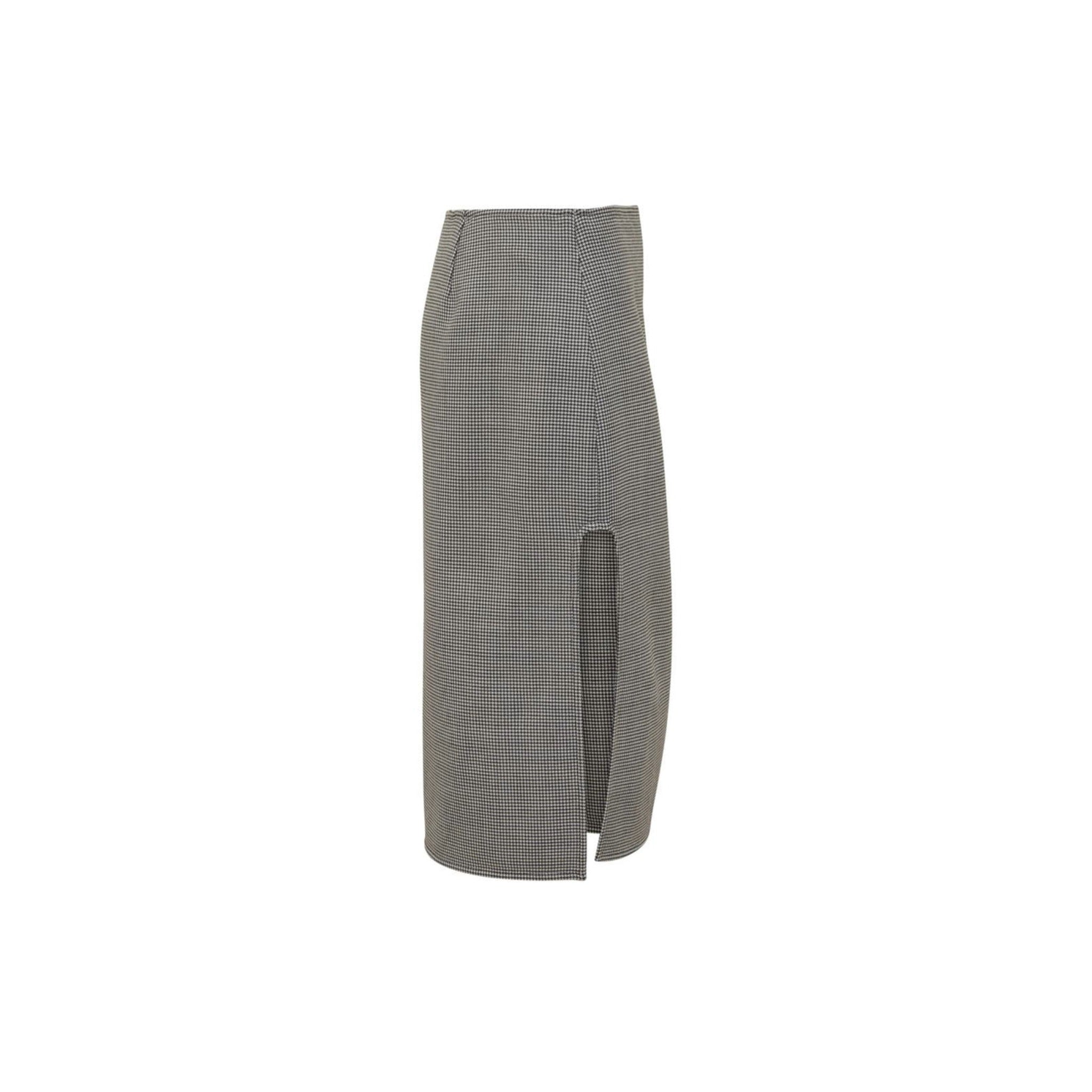 Courrèges [クレージュ] / OBLIQUE HOUNDSTOOTH MIDI SKIRT (GREY) [オブリークハウンドトゥースミディスカート]