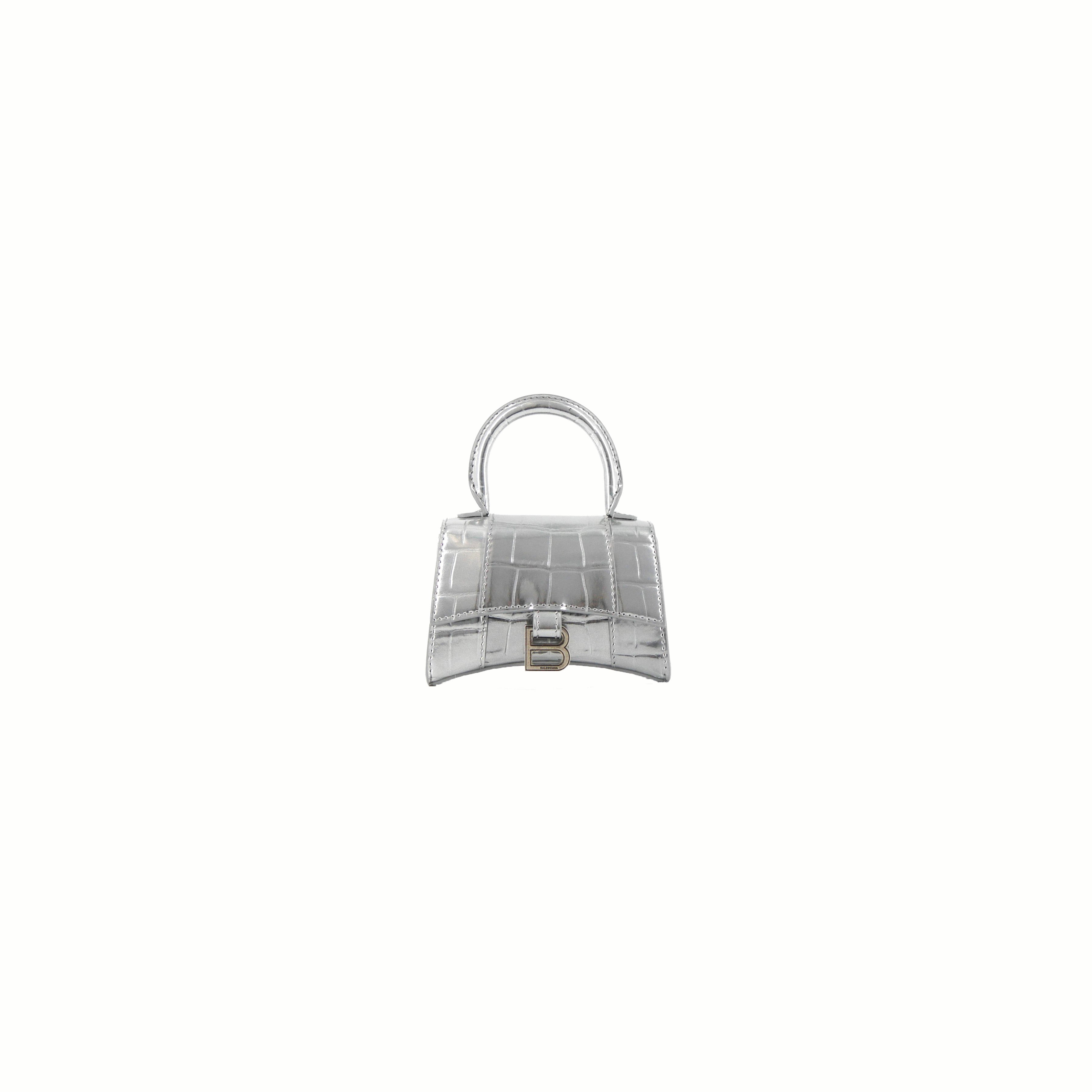 バレンシアガ Hourglass Mini Hand Bag シルバー｜ハンドバッグ｜公式 
