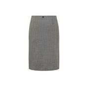 Courrèges [クレージュ] / OBLIQUE HOUNDSTOOTH MIDI SKIRT (GREY) [オブリークハウンドトゥースミディスカート]
