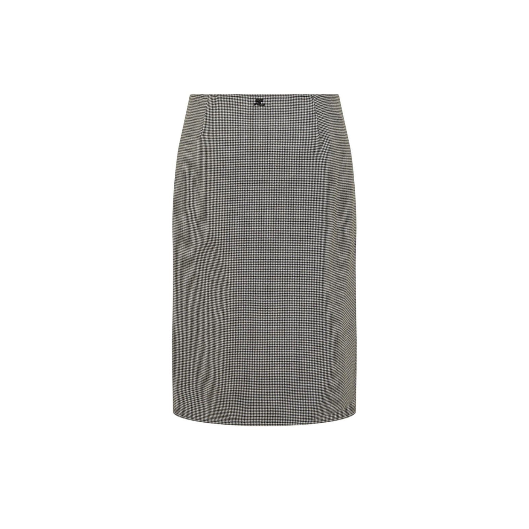 Courrèges [クレージュ] / OBLIQUE HOUNDSTOOTH MIDI SKIRT (GREY) [オブリークハウンドトゥースミディスカート]