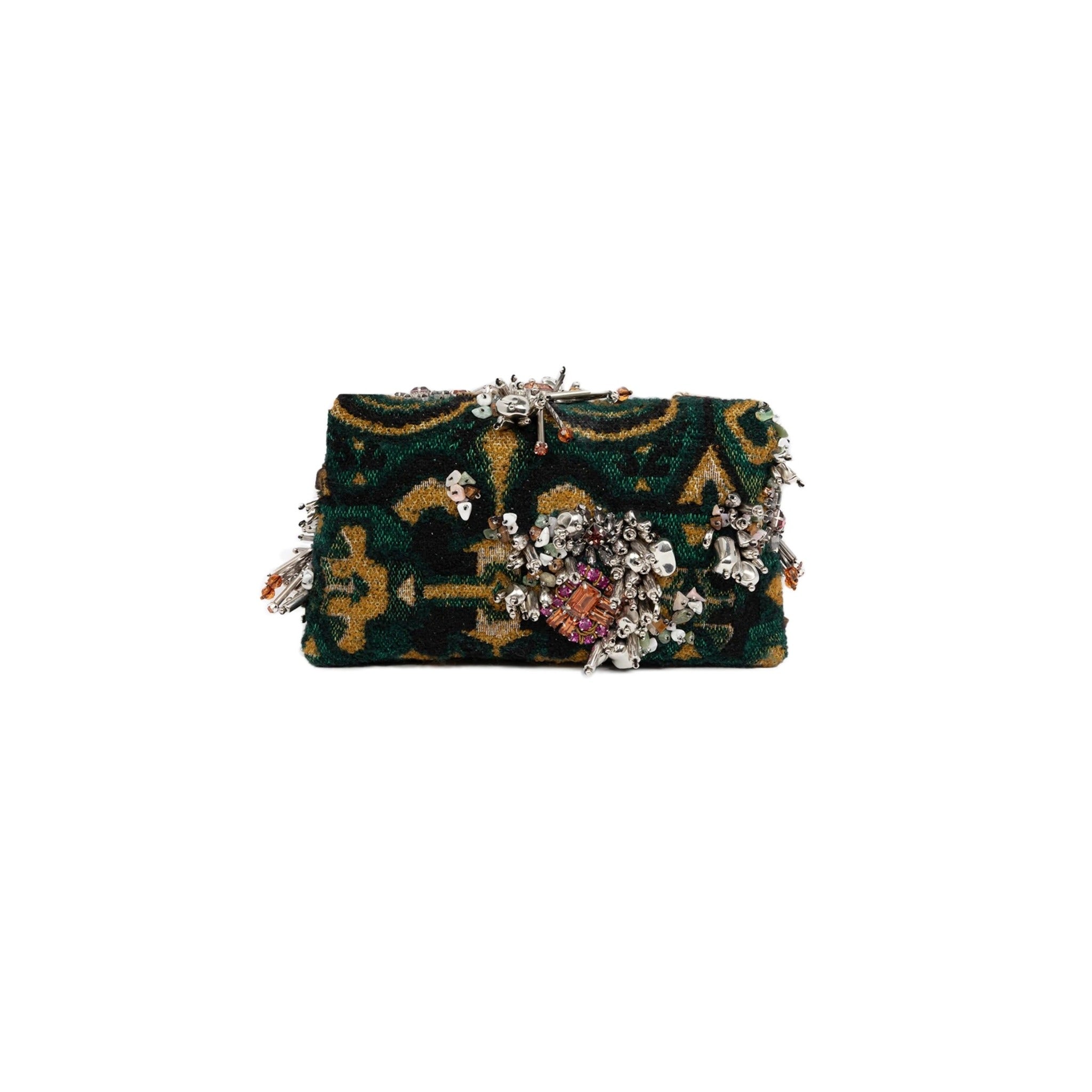 Dries Van Noten [ドリス ヴァン ノッテン] / EMBELLISHED ENVELOPE BAG（GREEN) [エンべリッシュエンベロープバッグ]