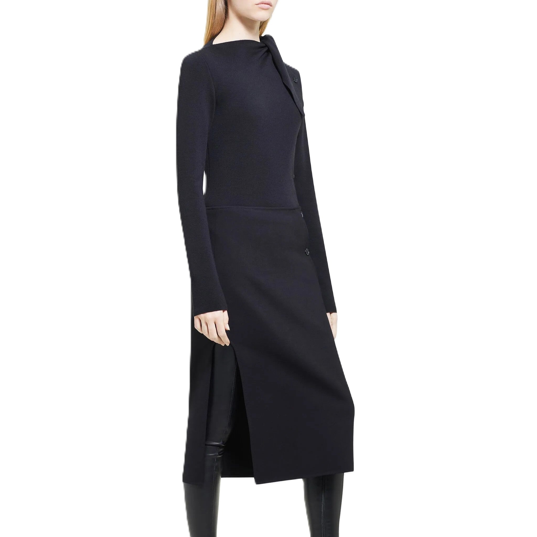 Courrèges [クレージュ] /  KNOT OBLIQUE CARDIGAN(BLACK）〔ノットオブリークカーディガン〕