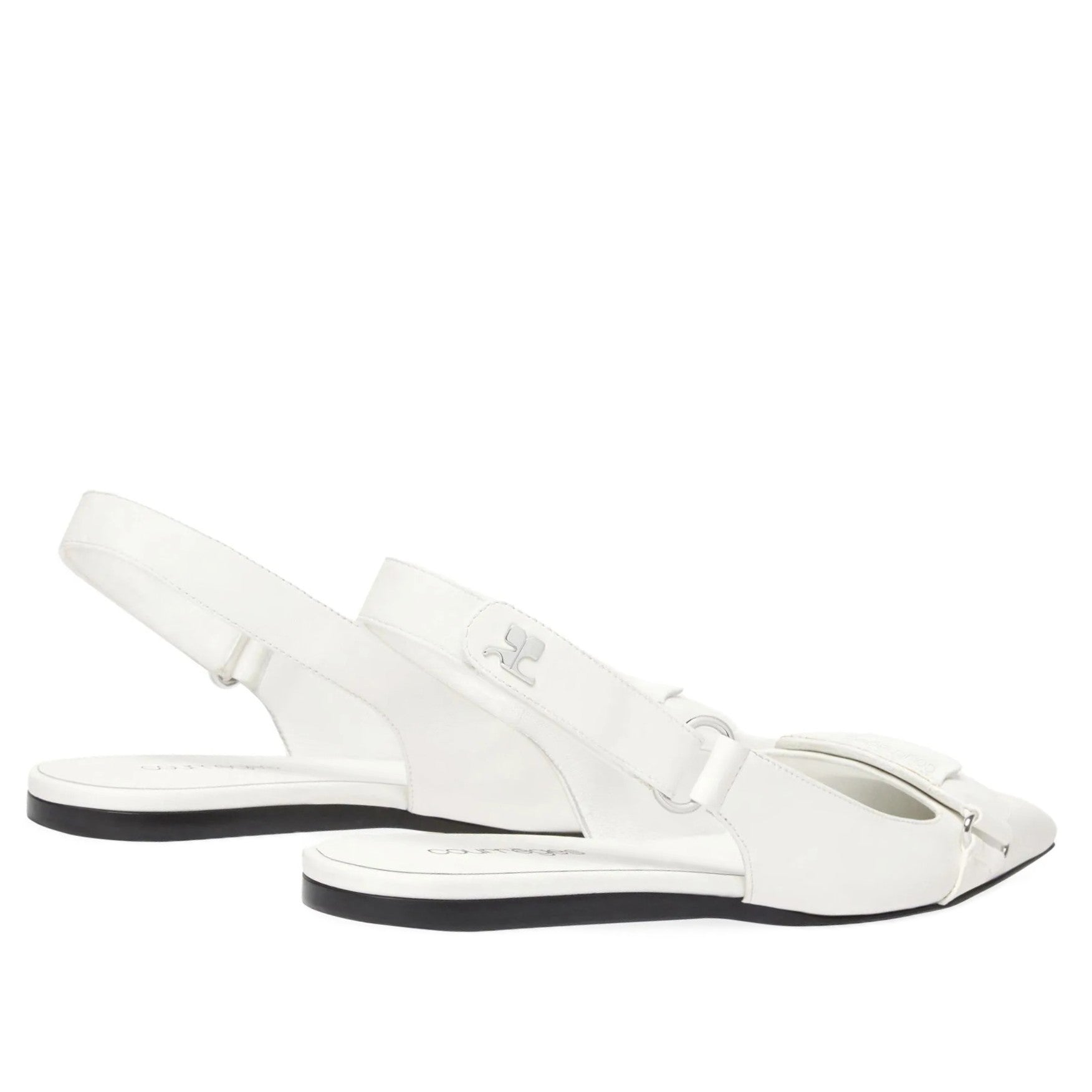 Courrèges [クレージュ] /  RACER BALLET FLATS SHOES (WHITE)〔レーザーバレエフラットシューズ〕