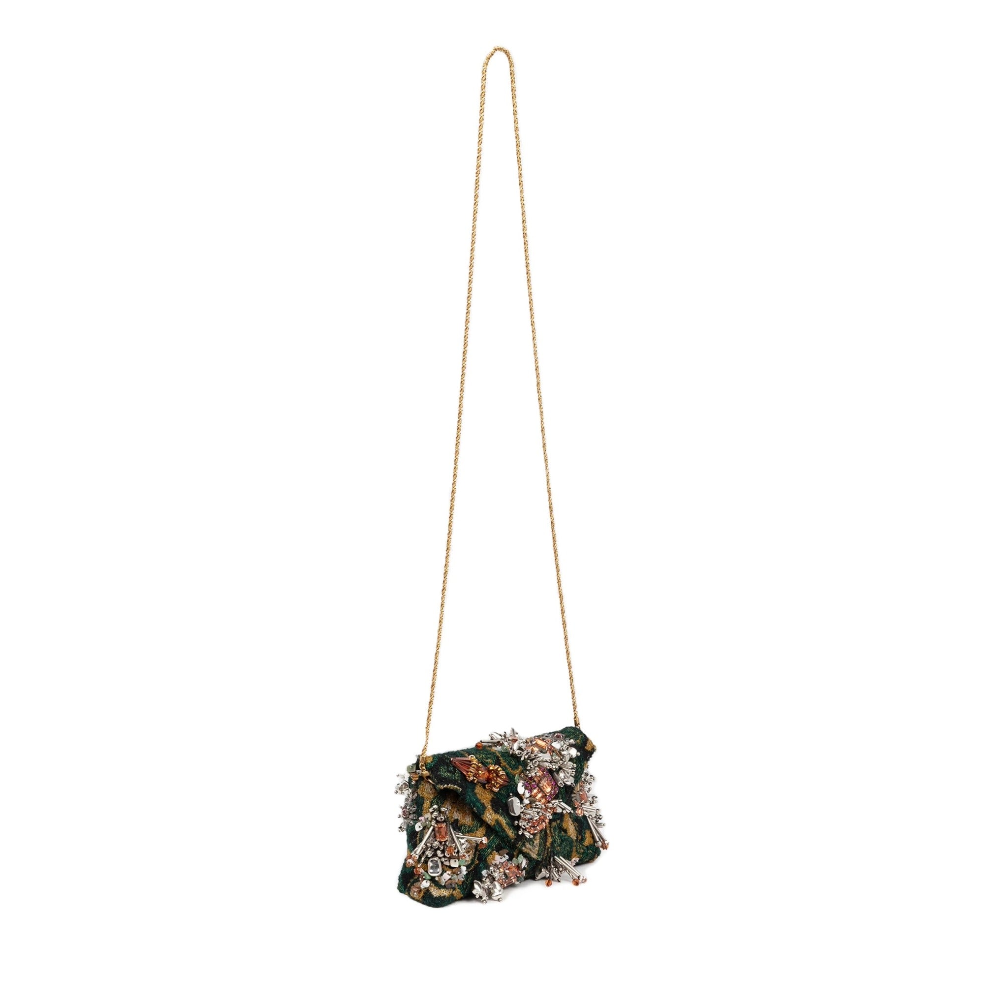 Dries Van Noten [ドリス ヴァン ノッテン] / EMBELLISHED ENVELOPE BAG（GREEN) [エンべリッシュエンベロープバッグ]
