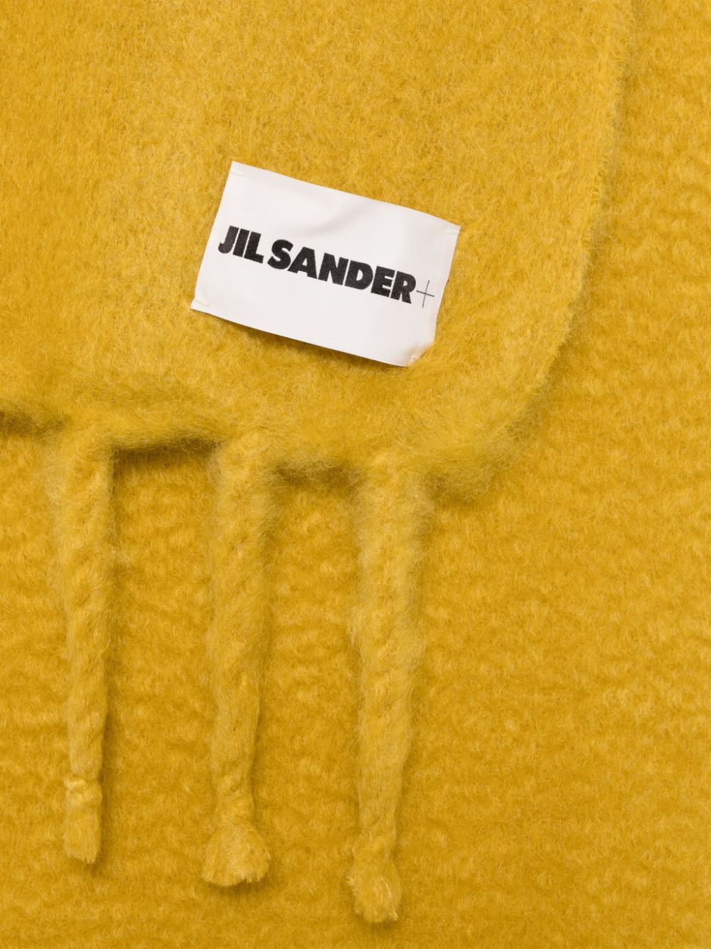 JIL SANDER＋[ジルサンダープラス] / LOGO-PATCH CHUNKY-KNIT SCARF (ロゴパッチ チャンキーニット スカーフ) YELLOW