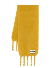 JIL SANDER＋[ジルサンダープラス] / LOGO-PATCH CHUNKY-KNIT SCARF (ロゴパッチ チャンキーニット スカーフ) YELLOW