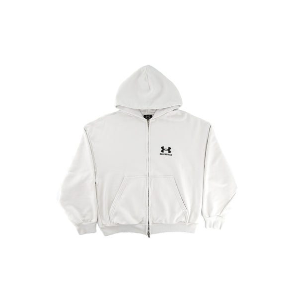 バレンシアガ×アンダーアーマー Zip Up Hoodie ホワイト｜パーカー