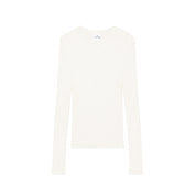 Courrèges [クレージュ] /  SHOULDER SNAPS RIB KNIT SWEATER〔ショルダースナップ リブ セーター〕(WHITE）