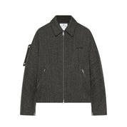 Courrèges [クレージュ] / EMBROIDERED CAVIAR BOMBER JACKET(BLACK)〔 エンブロイダーキャビア ジャケット〕