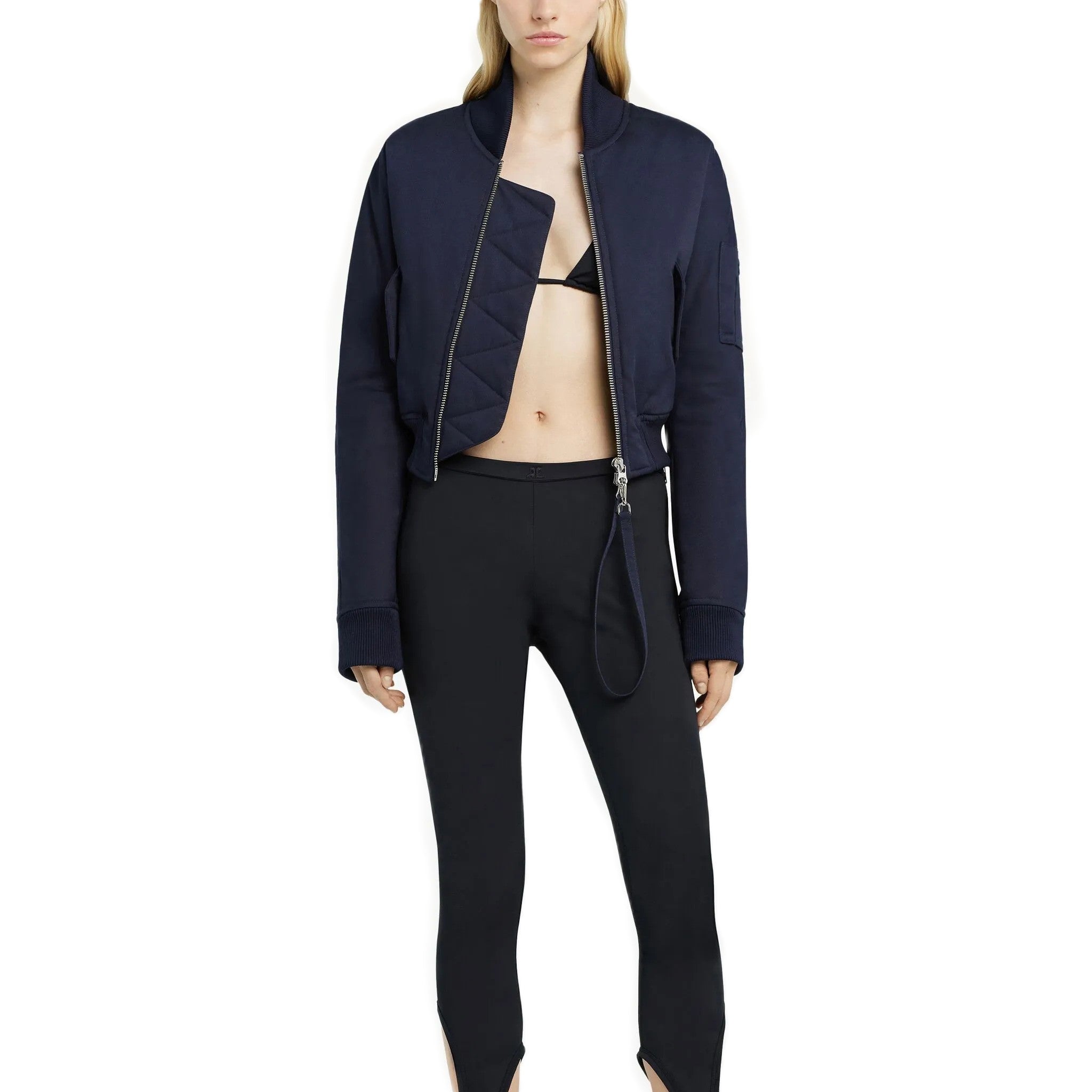 Courrèges [クレージュ] /  CROPPED BOMBER JACKET(NAVY)〔 クロップドボンバージャケット〕