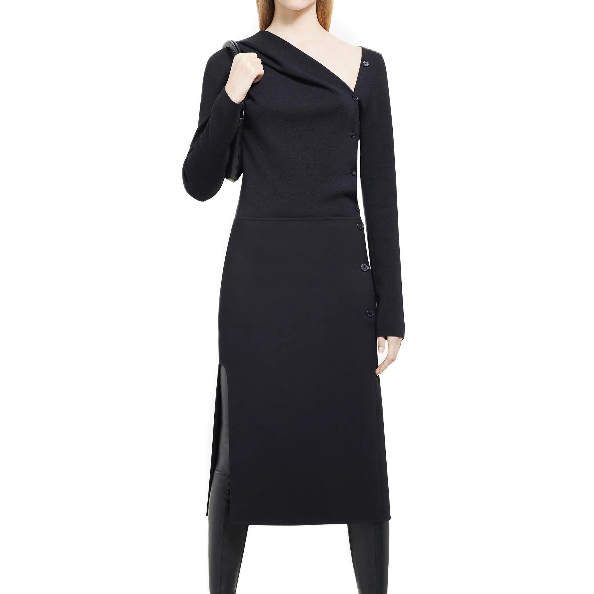 Courrèges [クレージュ] /  KNOT OBLIQUE CARDIGAN(BLACK）〔ノットオブリークカーディガン〕