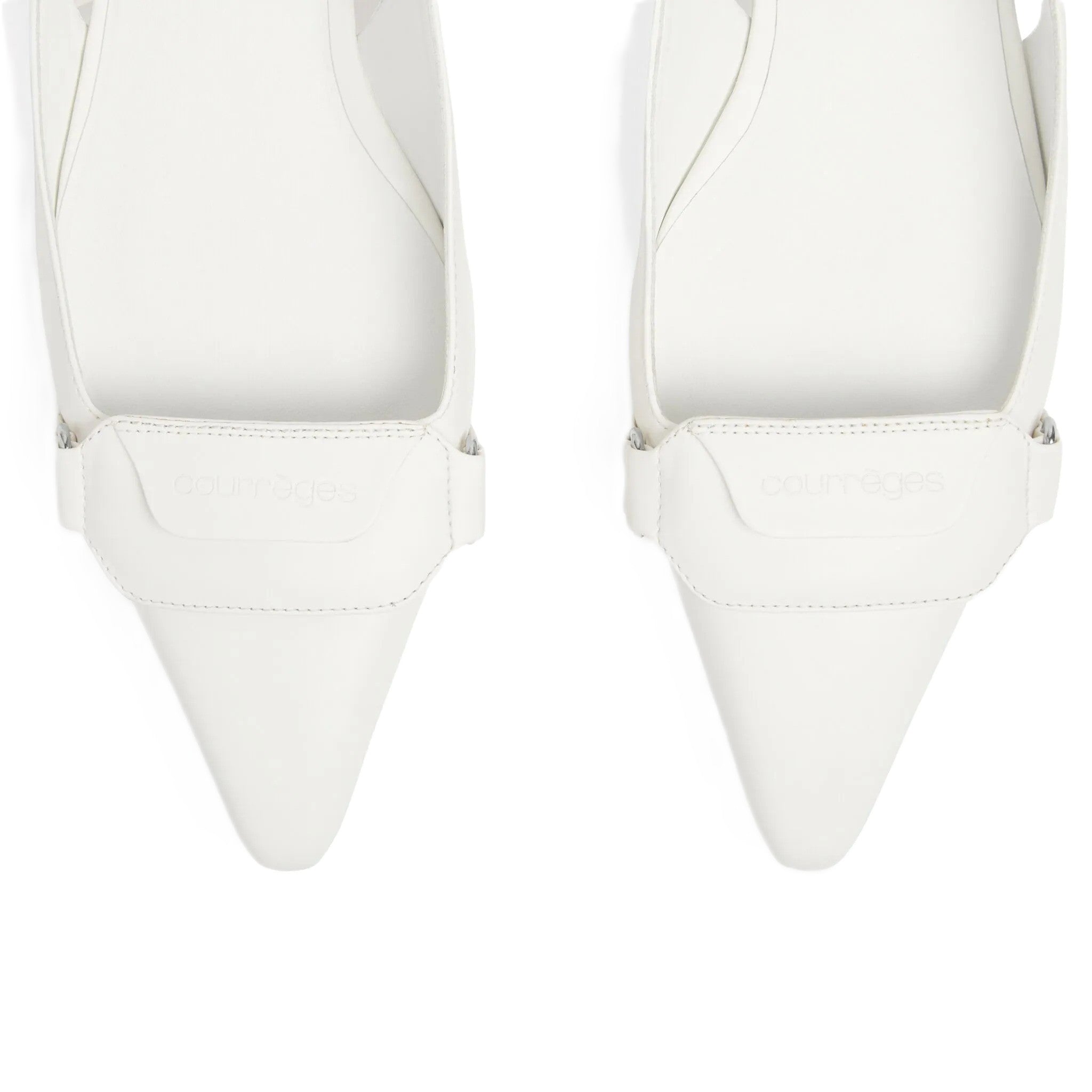 Courrèges [クレージュ] /  RACER BALLET FLATS SHOES (WHITE)〔レーザーバレエフラットシューズ〕