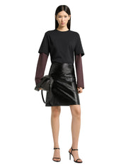 Courrèges [クレージュ] / AC DOUBLE SLEEVE T-SHIRT (BLACK/BURNT RED) [ACダブルスリーブティーシャツ]