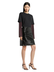 Courrèges [クレージュ] / AC DOUBLE SLEEVE T-SHIRT (BLACK/BURNT RED) [ACダブルスリーブティーシャツ]