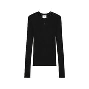 Courrèges [クレージュ] /  SHOULDER SNAPS RIB KNIT SWEATER〔ショルダースナップ リブ セーター〕(BLACK）