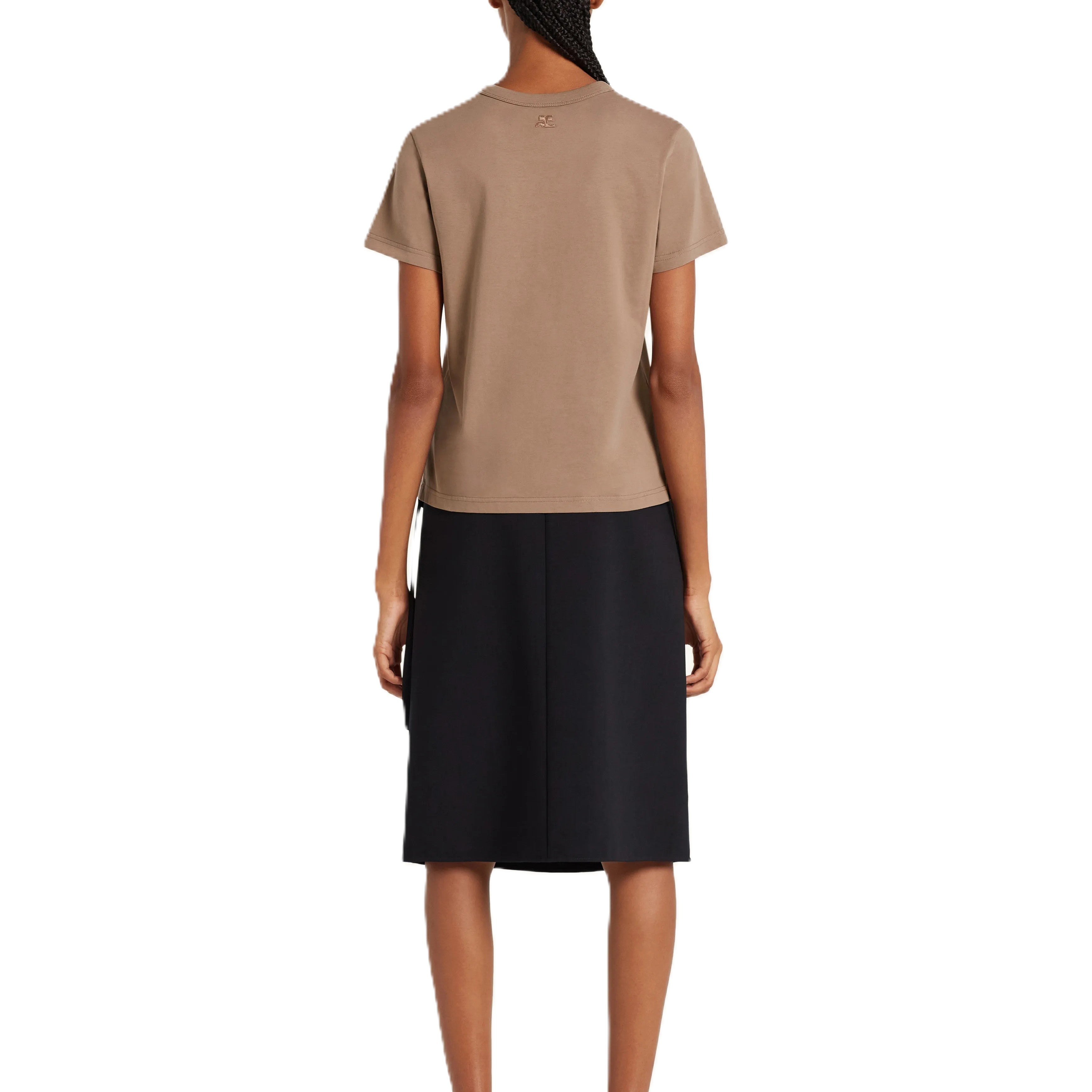 Courrèges [クレージュ] /  EMBROIDERED T-SHIRT (MOCHA）〔エンブロイダリーティーシャツ〕