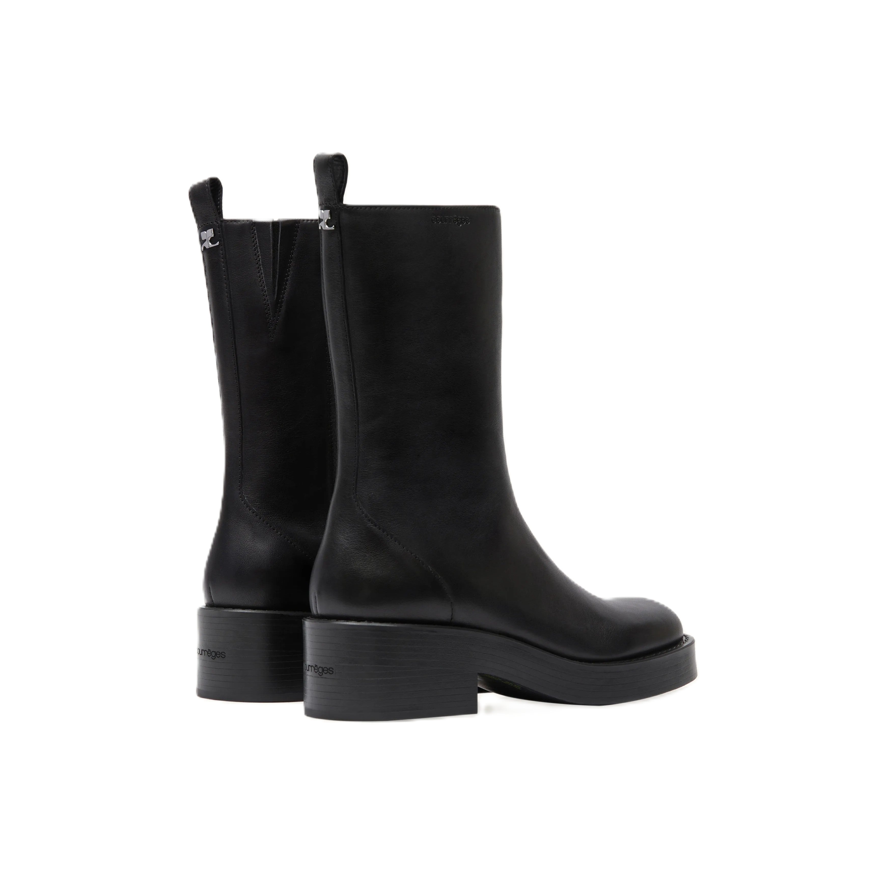 Courrèges [クレージュ] /  RIDER LEATHER BOOTS (BLACK)〔ライダーレザーブーツ〕