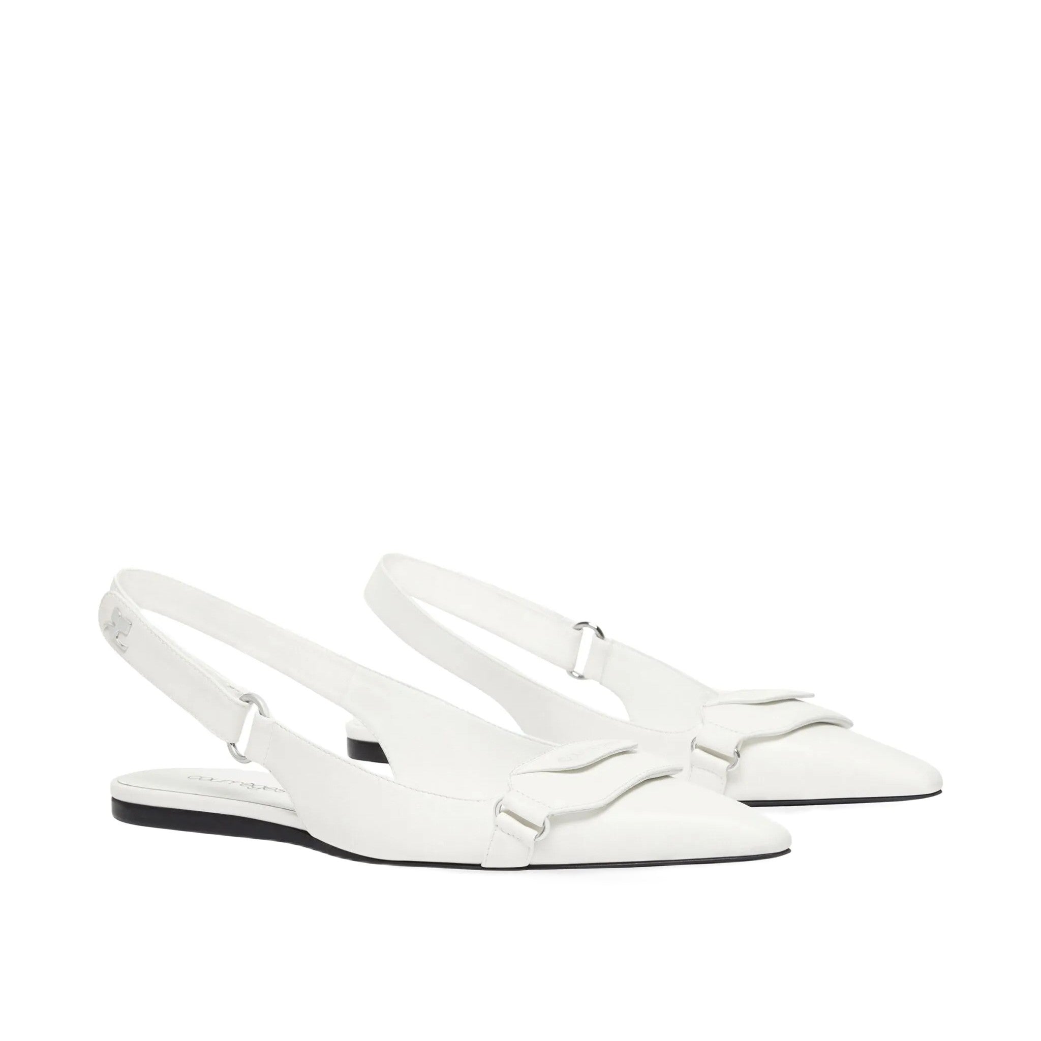 Courrèges [クレージュ] /  RACER BALLET FLATS SHOES (WHITE)〔レーザーバレエフラットシューズ〕
