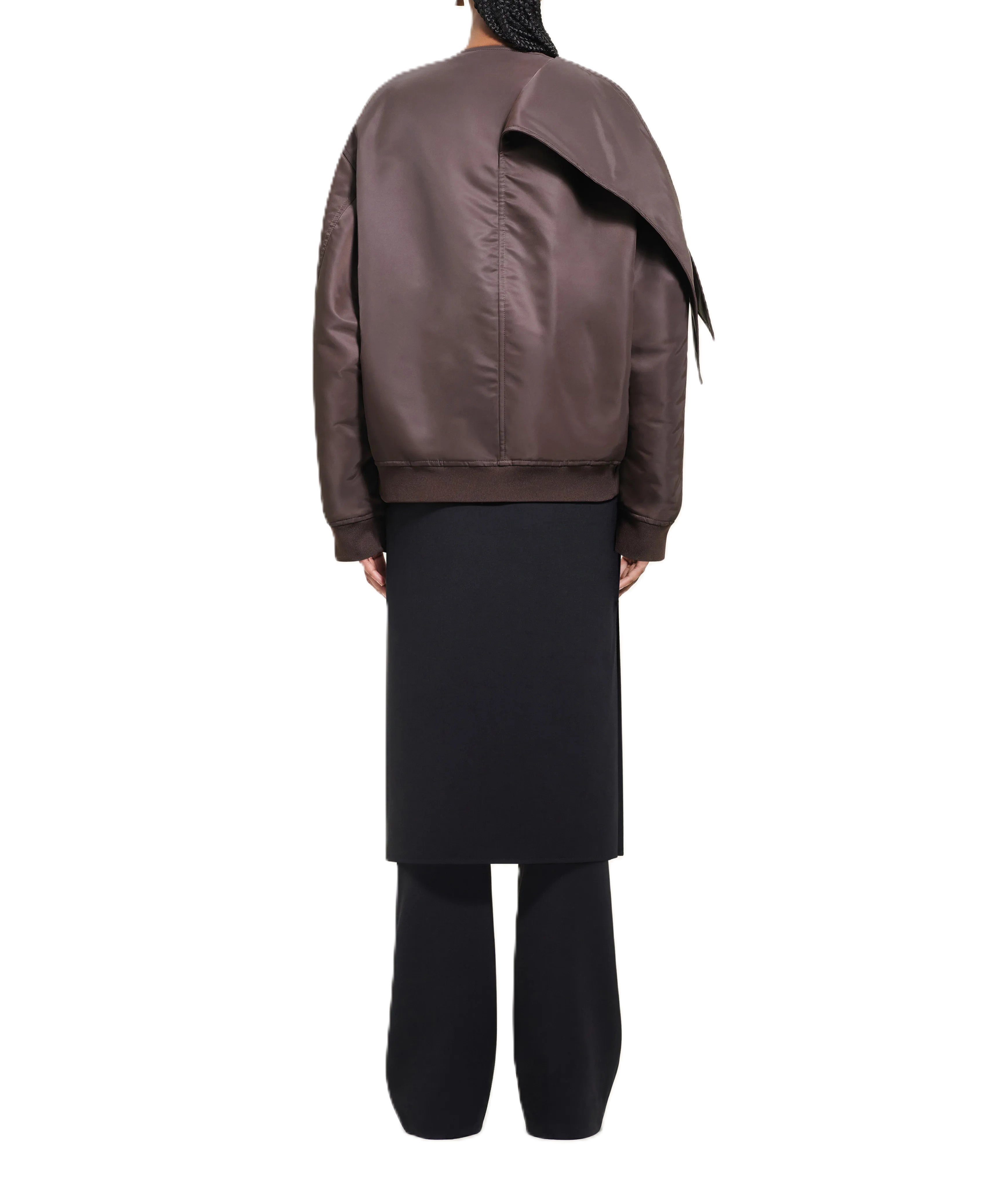 Courrèges [クレージュ] /  BOW COLLAR BOMBER JACKET〔ボウ カラー ボンバー ジャケット〕(CHOCOLATE)