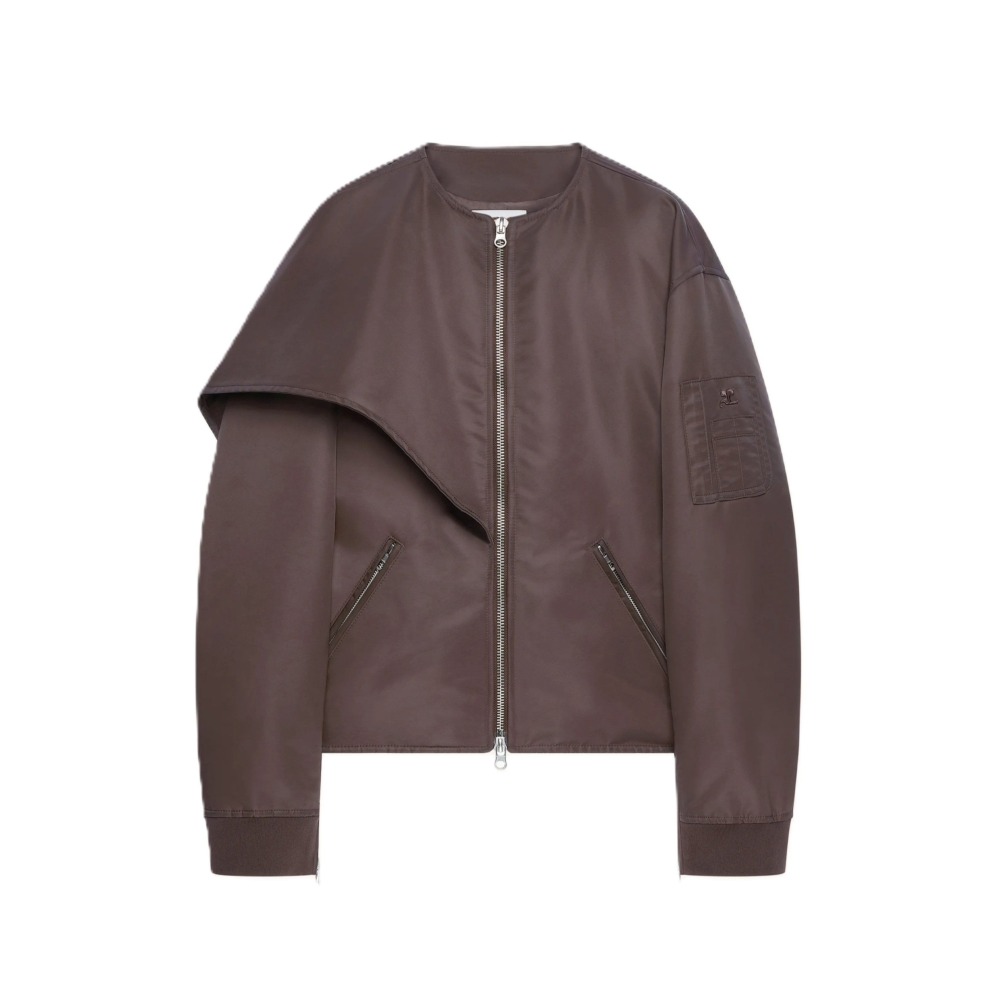 Courrèges [クレージュ] /  BOW COLLAR BOMBER JACKET〔ボウ カラー ボンバー ジャケット〕(CHOCOLATE)