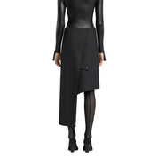 Courrèges [クレージュ] / OBLIQUE POLYWOOL SKIRT  (BLACK)〔オブリークポリウールスカート 〕
