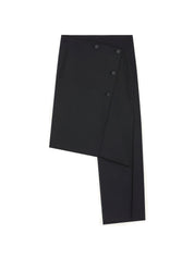 Courrèges [クレージュ] / OBLIQUE POLYWOOL SKIRT  (BLACK)〔オブリークポリウールスカート 〕
