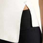 Courrèges [クレージュ] /  OBLIQUE BUTTONED TOP (HERITAGE WHITE）〔オブリークボタンドトップ〕