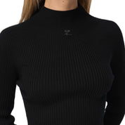 Courrèges [クレージュ] / MOCKNECK LIGHT RIB SWEATER (BLACK)〔モックネックライトリブセーター〕