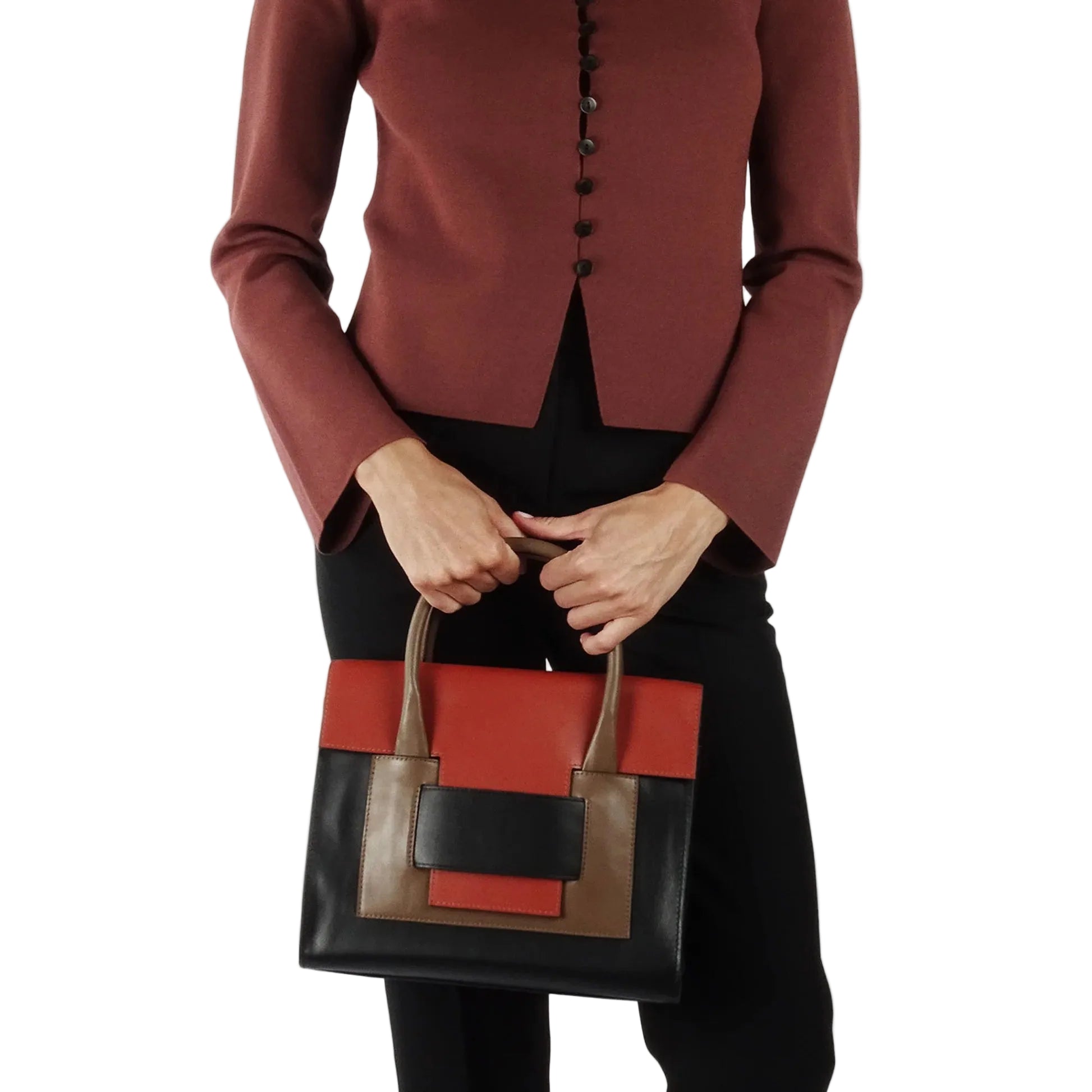 PIERRE HARDY [ピエールアルディ] / 217 HANDBAG (BLACK×CAMEL×RUST)〔217 ハンドバッグ〕