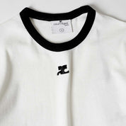 Courrèges [クレージュ] /  SIGNATURE CONTRAST T-SHIRT〔シグネチャー コントラスト ティーシャツ〕(HERITAGE WHITE)