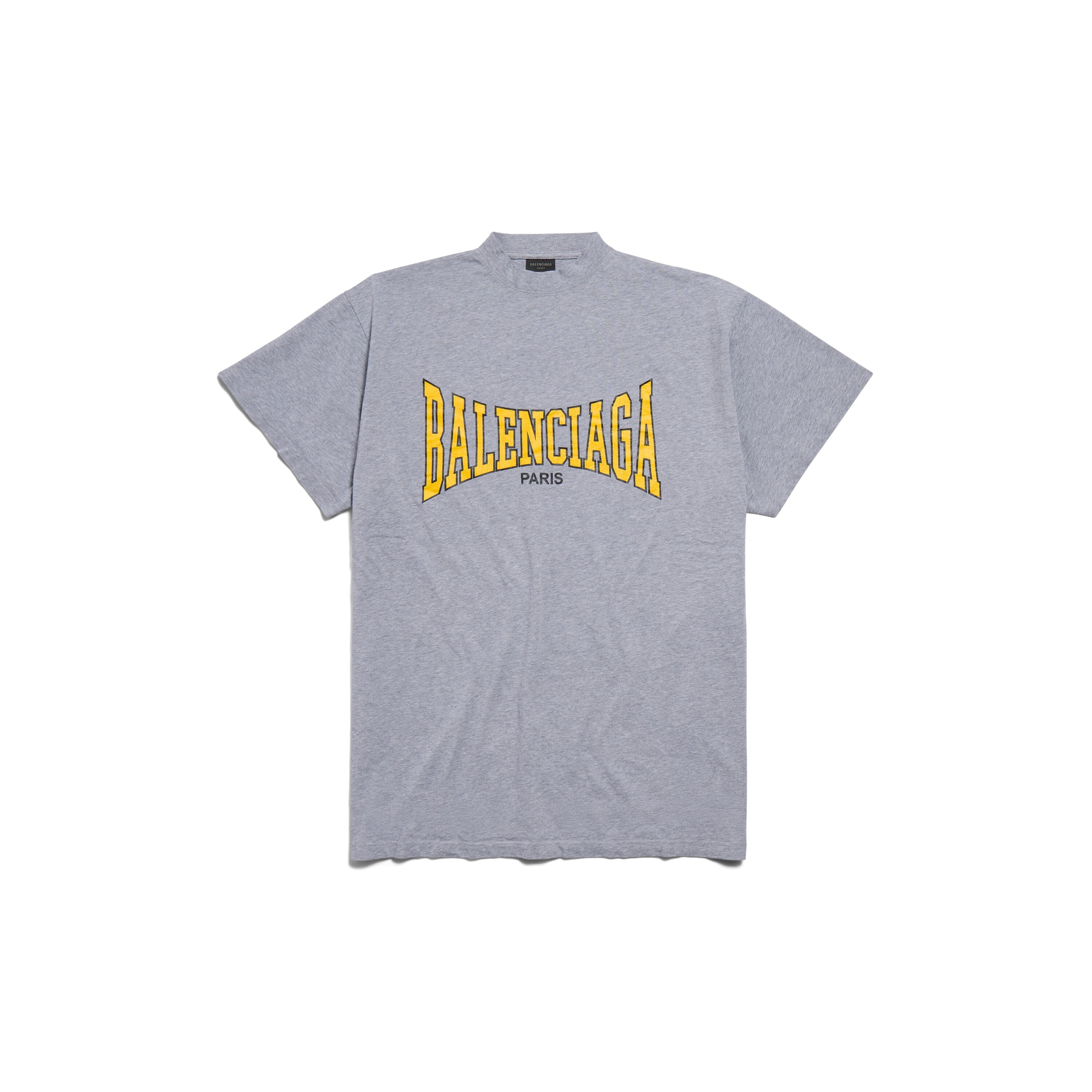 BALENCIAGA バレンシアガ　ロゴ　刺繍　オーバーサイズ グレー Tシャツ バレンシアガ Oversized Logo Graphic T-Shirt グレー｜Tシャツ｜公式