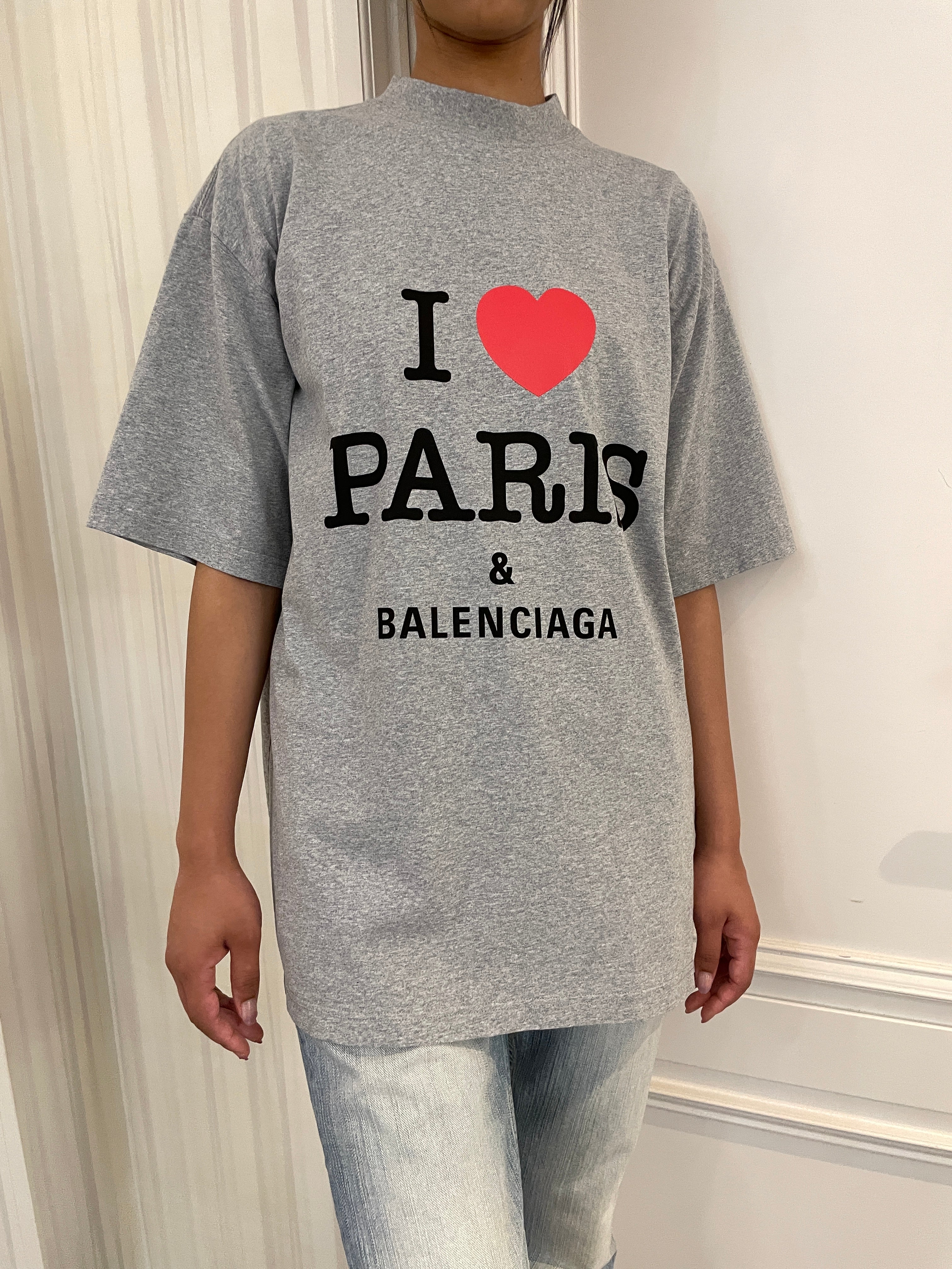 BALENCIAGA〔バレンシアガ〕/ I LOVE PARIS T-SHIRT (GREY)〔アイラブパリティーシャツ〕