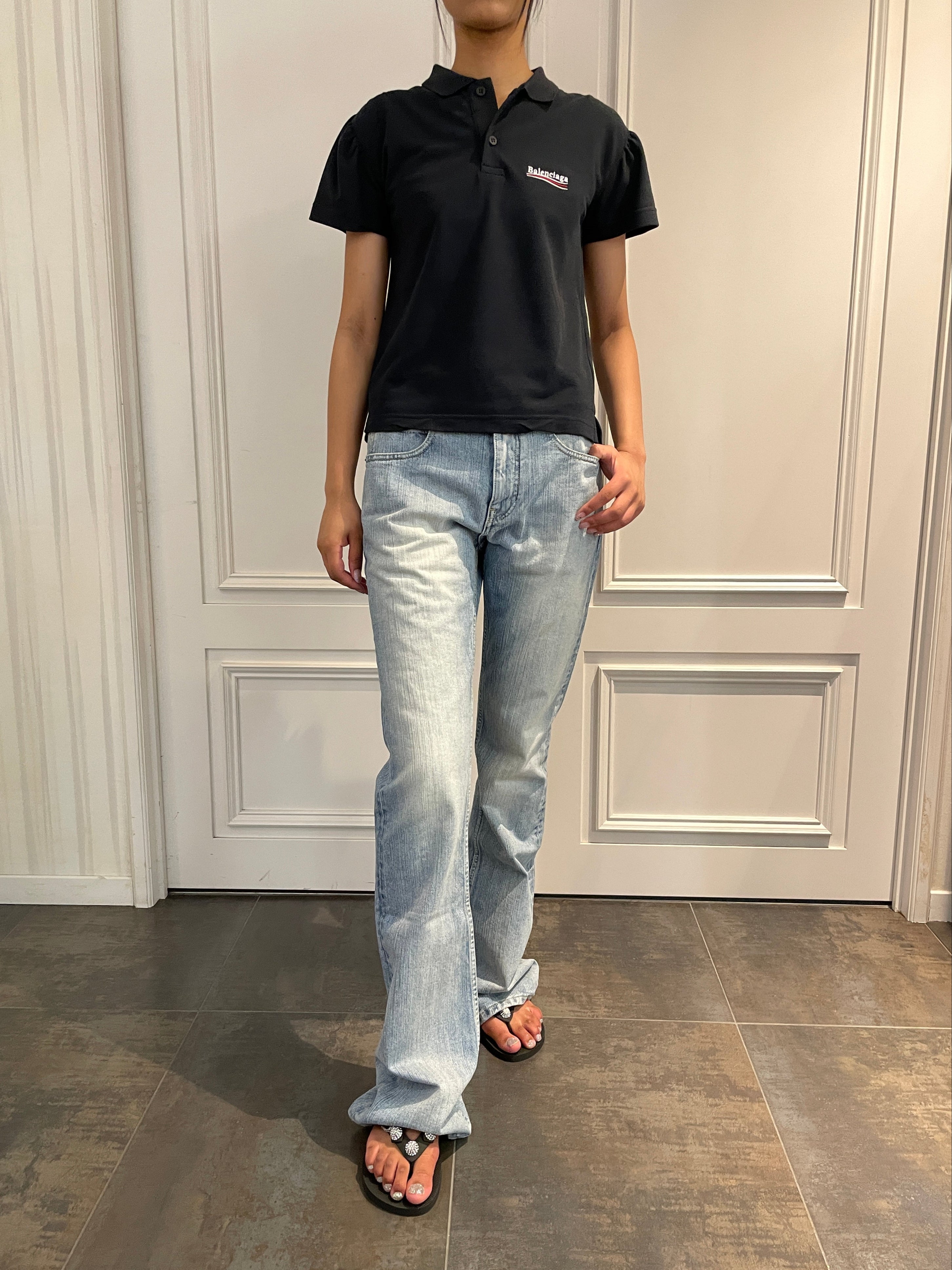 BALENCIAGA〔バレンシアガ〕/ LOGO EMBROIDERY POLO SHIRT (BLACK)〔ロゴエンブロイダリーポロシャツ〕