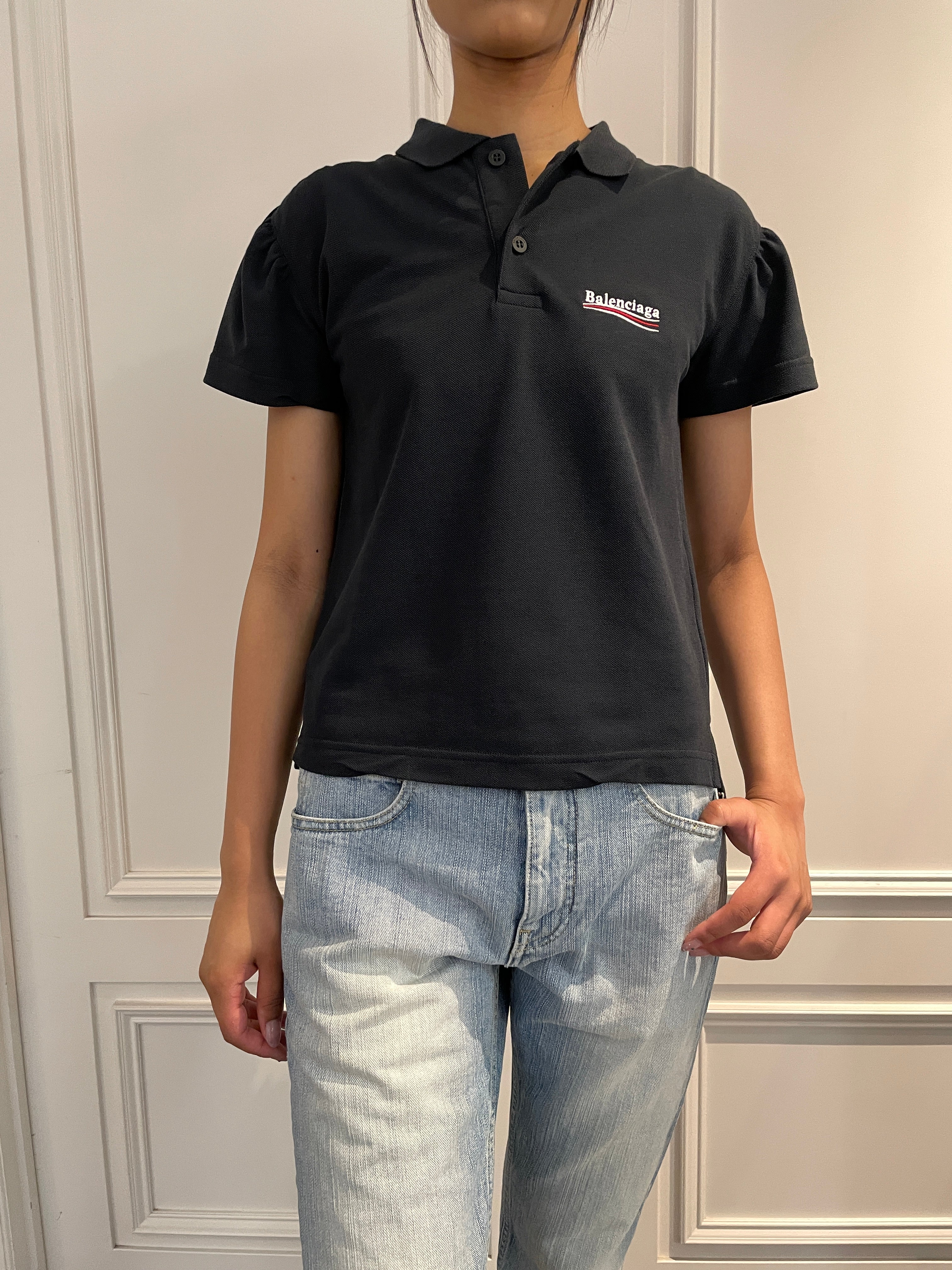 BALENCIAGA〔バレンシアガ〕/ LOGO EMBROIDERY POLO SHIRT (BLACK)〔ロゴエンブロイダリーポロシャツ〕