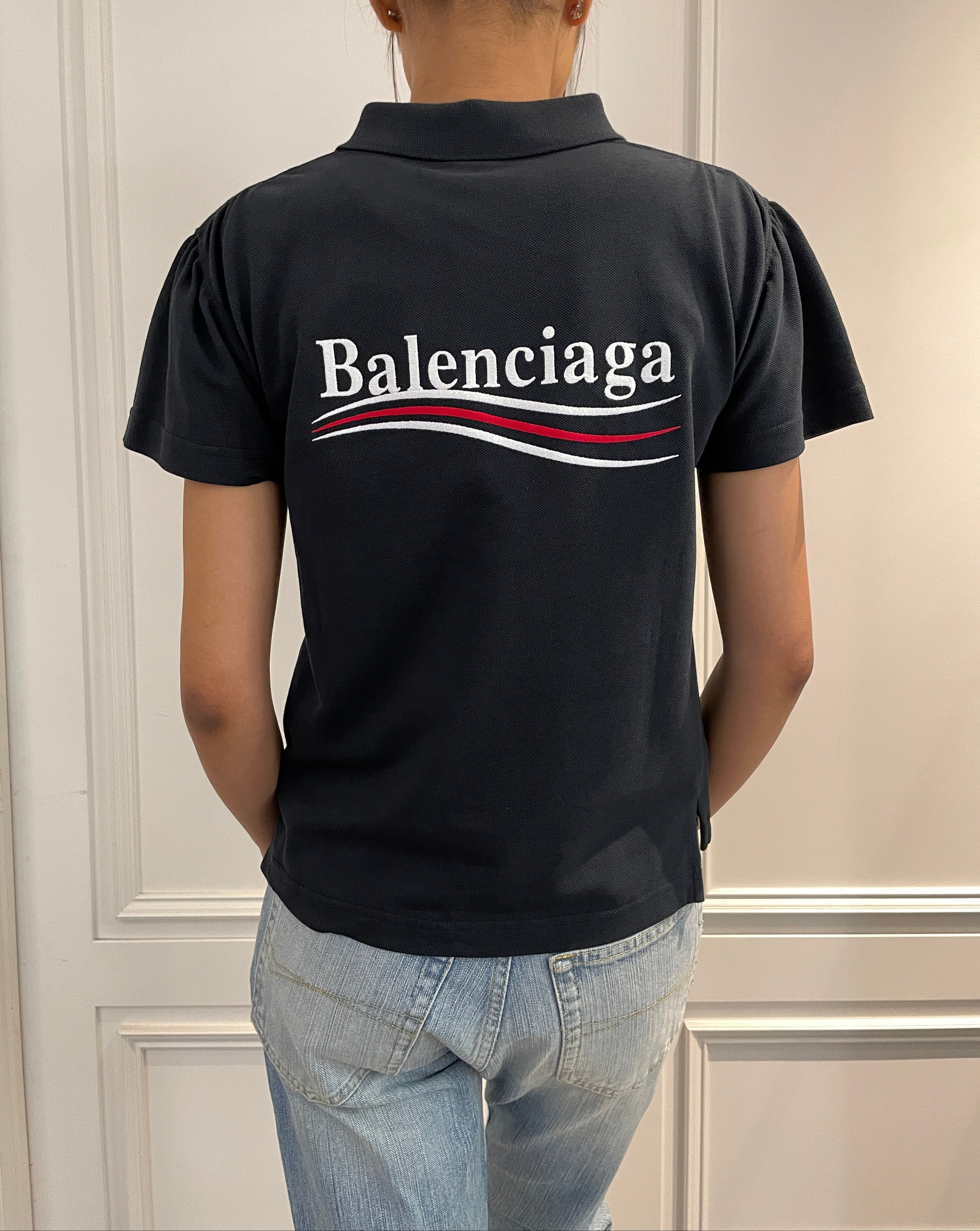 BALENCIAGA〔バレンシアガ〕/ LOGO EMBROIDERY POLO SHIRT (BLACK)〔ロゴエンブロイダリーポロシャツ〕
