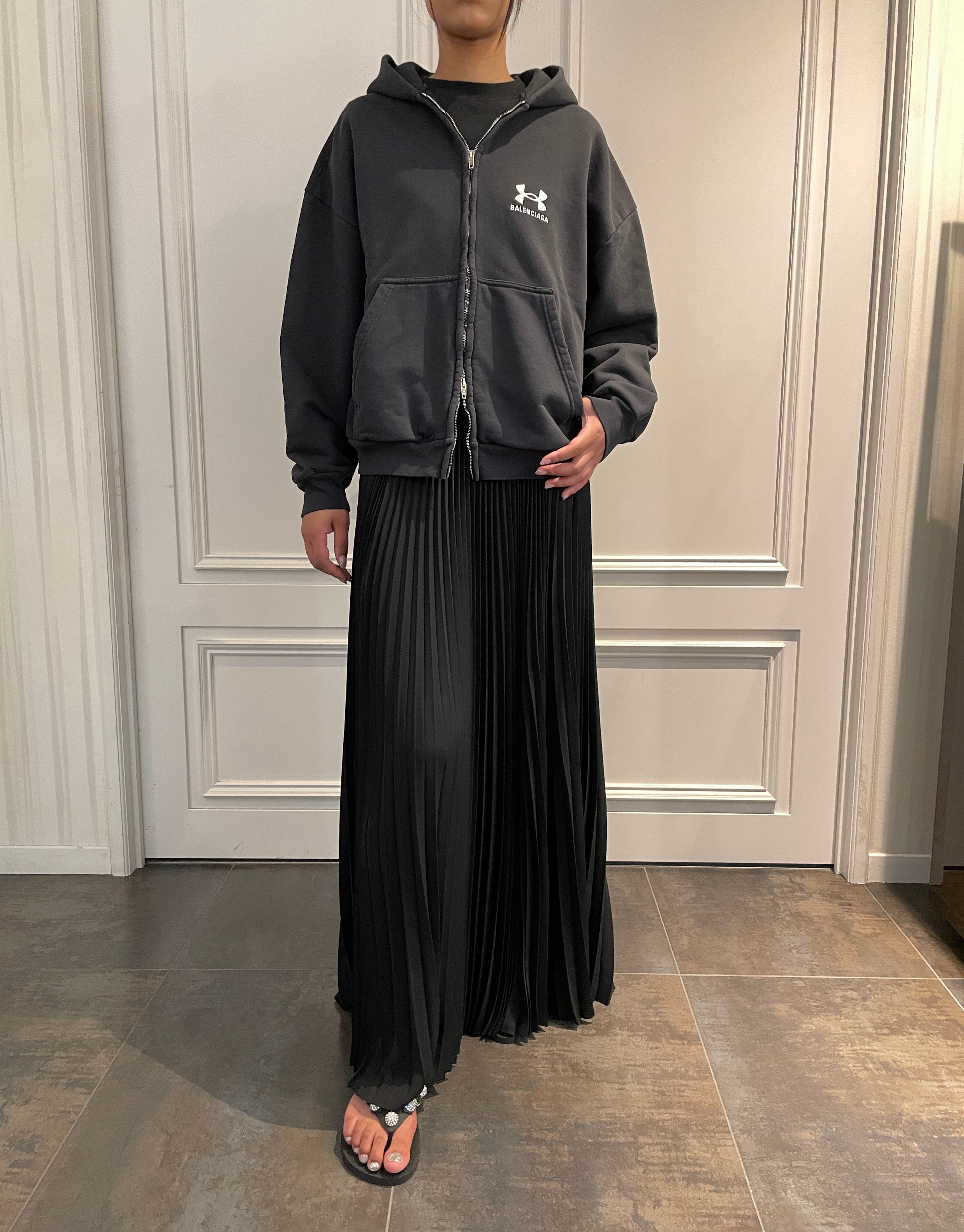 BALENCIAGA〔バレンシアガ〕/ BALENCIAGA x UNDER ARMOUR ZIP UP HOODIE (BLACK) [バレンシアガ×アンダーアーマージップアップフーディー]