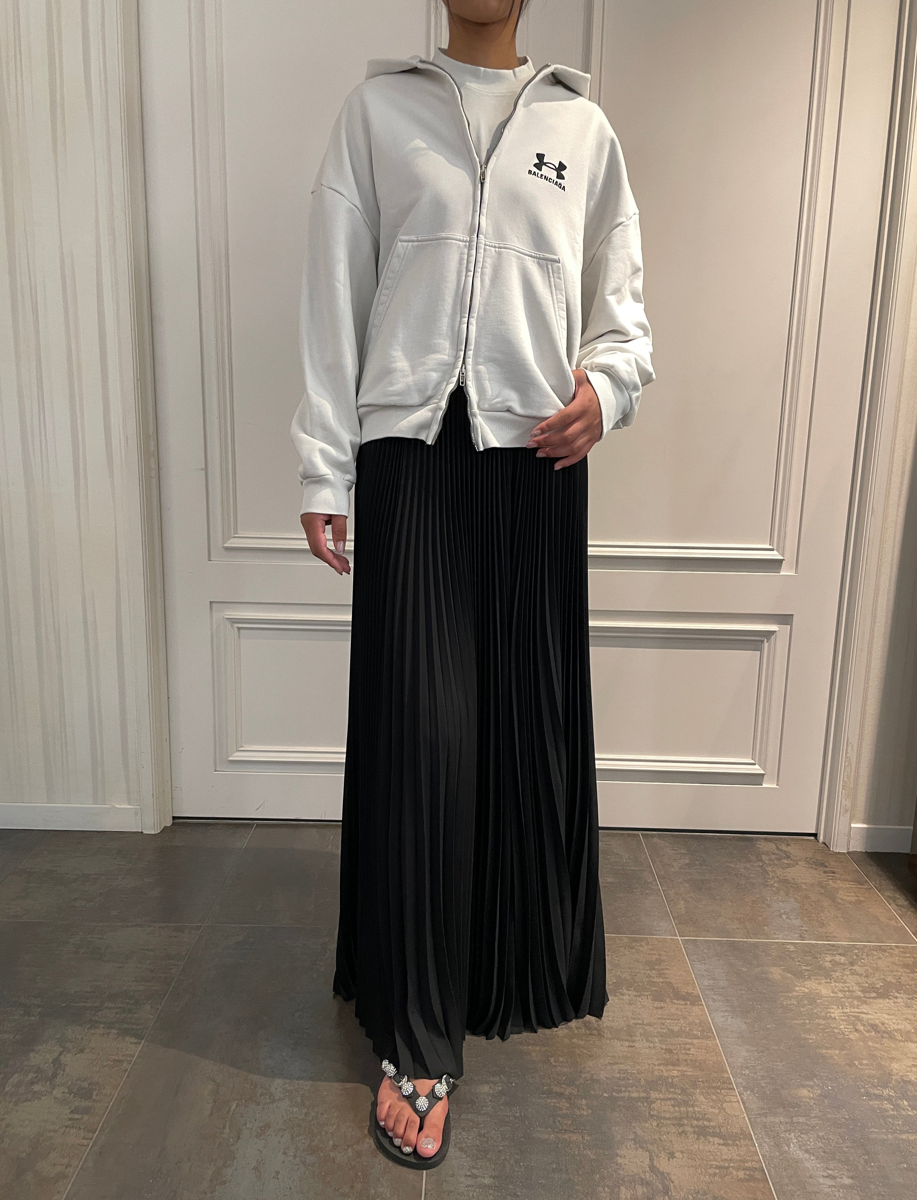 BALENCIAGA〔バレンシアガ〕/ BALENCIAGA x UNDER ARMOUR ZIP UP HOODIE (WHITE) [バレンシアガ×アンダーアーマージップアップフーディー]