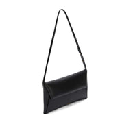 JIL SANDER [ジルサンダー] /FOLDED LEATHER SHOULDER BAG（BLACK）[フォールデッドレザーショルダーバッグ]